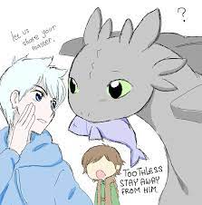 Jack With Toothless By Mugenmusouka On Deviantart Jack Frost Hiccup Jack Frozen Disney Movie