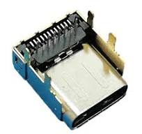 Type C Connector, 24POS, Female Socket, Double Shell, CH=3.4mm, L=11.1mm,  Foot Size4.0
