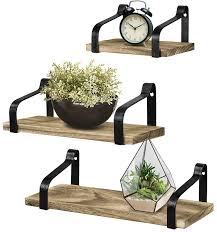 This floating shelf is just as good as the movie highschool musical, and that's saying something. Greenco Shelf Living Office Bedrooms Dining Room Rustic Floating Shelves Wall Mounted 2 Tier With Metal Brackets Brown Floating Shelves Home Decor Accents Fcteutonia05 De