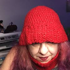 Crochet Winter Bucket Hat Cowl and Mitten Set in Bright Red With Sparkles  for Women, Crochet Gift for Woman, Winter Accessories for Her