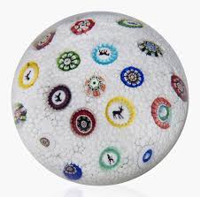 Rare antique glass paperweight with a beautiful blue flower 3 inches in diameter. Collecting Guide Paperweights Christie S