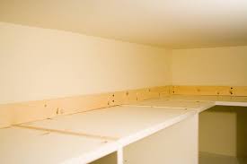 Perfect for utility purposes, this decorative shelf option adds functionality and a look that complements your decor for closets, work rooms and pantry areas. White Melamine Built In Shelves Cabinets The Sawdustzone