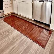 Idesign Formbu Bamboo Floor Mat Non Skid Water Resistant Runner Rug For Bathroom Kitchen Entryway Hallw Bamboo Flooring Bathroom Bamboo Flooring Rug Runner
