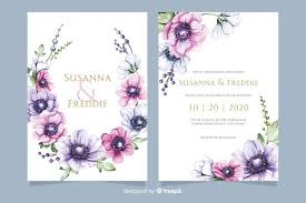Inner layer templates (kad jemputan kahwin). Wedding Invitation Template With Flowers Free Vector Free Vector Freepik Wedding Invitation Templates Wedding Invitation Card Template Wedding Invitations