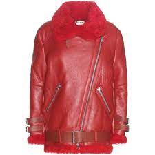 Acne Studios Velocite Shearling Lined Leather Jacket 2 680 Liked On Polyvore Featuring Outerwear Ja Red Jacket Leather Leather Jacket Real Leather Jacket