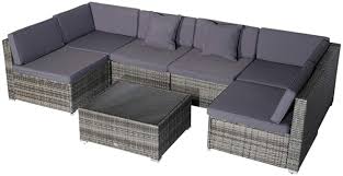 We did not find results for: Amazon Com Outsunny 7 Piece Outdoor Patio Furniture Set With Modern Rattan Wicker Perfect For Garden Deck And Backyard Grey Garden Outdoor