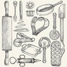 Illustration Of A Set Of Kitchen Tools Free Image By Rawpixel Com Kitchen Tools Sketches Vintage Kitchen Appliances