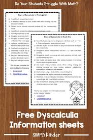 Signs And Symptoms Of Dyscalculia A Mathematical Learning Disability Simply Kinder Dyscalculia Math Signs Math Methods