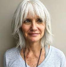 Grey Hair Fringe Grey Hair With Bangs Stylish Hair Long Gray Hair