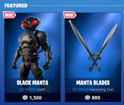 Yes, they fought once before. Shiina On Twitter Aquaman Black Manta Are Now Available You Can Get Aquaman If You Complete His Challenges And Black Manta Is Now Available In The Item Shop Use Code Shiina