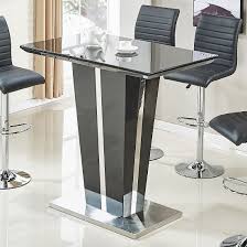 Glass tables add a touch of class to any setting, with narrow designs that give plenty of room for extra tables and more people. Memphis Glass Bar Table In High Gloss Black And Chrome Base Furniture In Fashion