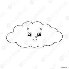 Dessin à colorier du net. Livre De Coloriage Nuage Pour Les Enfants Joyeux Personnage Vector Vecteur Stock Crushpixel