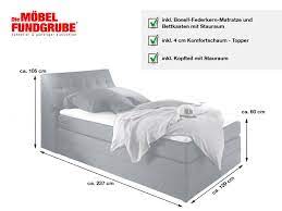 Bei einem boxspringbett sorgen drei gepolsterte elemente für einen hohen schlafkomfort. Boxspringbett 120 X 200 Cm Bettkasten Grau Space 0479014800