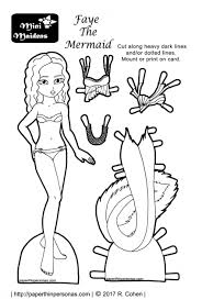Faye As A Printable Mermaid Paper Doll Paper Doll Template Paper Dolls Coloring Pages