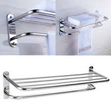 Best match hottest newest rating price. Double Chrome Wall Mounted Bathroom Towel Rail Holder Storage Rack Shelf Bar Ebay