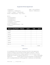 Equipment Rental Agreement Rental Agreement Templates Event Rental Business Rental
