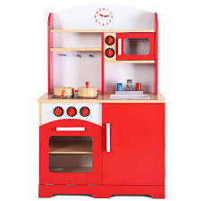I chose this model because it stated it was made of wood. Buy Giantex Wood Kitchen Play Set For Kids Cooking Pretend Toddler Playset Red Online At Low Prices In India Amazon In