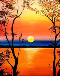 Add the trunk of the tree and then begin adding the branches. Download Easy Sunset Painting For Beginners Pics Lenanddiansadventures