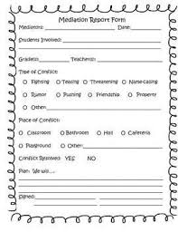 Use This Pdf Form With Students During Conflict Resolution Mediation Peer Mediators Could Also U Peer Mediation Elementary Counseling Middle School Counseling