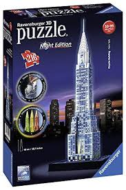 Night edition of the chrystler building. Ravensburger Chrysler Building 3d Puzzle Night Edition Chrysler Building Puzzle Night Ravensburger