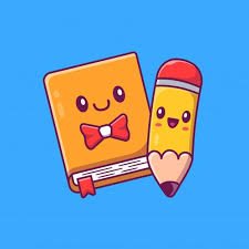 Cute Book And Pencil Cartoon Illustration In 2020 Cartoons Vector Cartoon Illustration Vector Icons Illustration