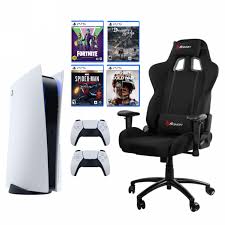 The processor is clocked at 2 ghz, it also has 2 gb amd radeon 520 graphics card which can handle gaming well. Playstation 5 Bundle Console Chair 4 Games Controller