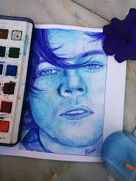 Notes on fashion at metropolitan museum of art on may 06, 2019 in new york city. Watercolor Portrait Of Harrystyles