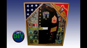 Tempered glass shadow box display cases are used to present a variety of collages and collectibles in home or commercial settings. Usmc Shadow Box With Jacket And Flags Jon S Diy Youtube