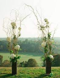 Hydrangea Flowers And Greenery For Curly Willow Wedding Arch Curly Willow Wedding Wedding Arch Farm Wedding