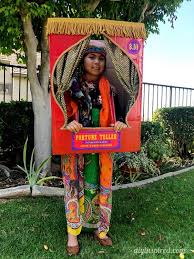 This costume was her idea. Diy Prime Halloween Make A Fortune Teller Booth Boxtume