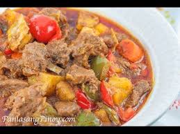 Kalderetang Kambing Is The Filipino Version Of Goat Stew This Delicious Dish Is Prepared Using Chevon Goa Goat Stew Recipe Goat Caldereta Recipe Goat Recipes