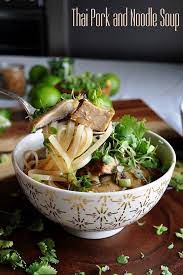 Thai Pork And Noodle Soup Recipe Pork Soup Pork Noodle Soup Thai Soup Recipes