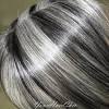 Grey Lowlights On Black Hair