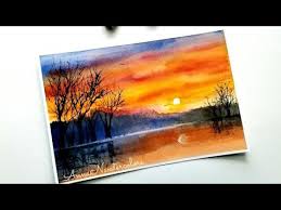 There are many flowers which you can easily paint as a beginner. Easy Watercolor Sunset Painting Demonstration Youtube