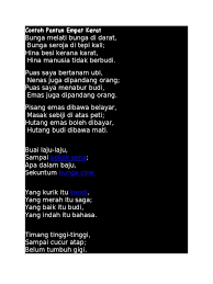 Contoh pantun 4 kerat free download as word doc (.doc.docx), pdf file (.pdf), text file (.txt) or read online for free. Contoh Pantun Empat Kerat