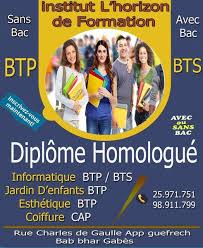 Sans bac, vous pouvez entreprendre une formation d'une durée de deux années donnant droit au titre diplôme de technicien. Institut L Horizon De Formation A Gabes Home Facebook