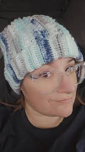 I finished my second Snowy Wheat Puff Beanie! For this one, I used the  Adult Medium chain length/height and ended up adding 9 rows to the pattern  to fit my ginormous head...I