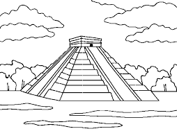 Gran foto de la pirámide de chichén itzá, civilización maya, uno de los sitios arqueológicos más visitados de méxico. Dibujo De Piramide De Chichen Itza Para Colorear Dibujos Net