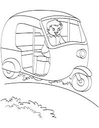 Happy Auto Rickshaw Driver Coloring Page Coloring Pages Coloring Pages For Kids Architecture Drawing Sketchbooks