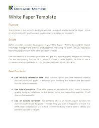 White papers generally follow a standard document format. White Paper Template