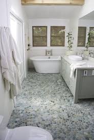 Island Stone S Design Ideas Pictures Remodel And Decor River Rock Bathroom Bathroom Flooring Pebble Floor