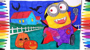 Train motor skills imagination, and patience of children, develop motor skills. Minions Halloween Coloring Pages How To Draw Minions Drawing And Painting For Kids Youtube