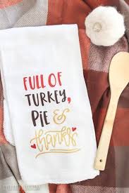 How To Make A Thanksgiving Kitchen Towel Lydi Out Loud In 2020 Thanksgiving Kitchen Thanksgiving Kitchen Towels Thanksgiving Tea Towels