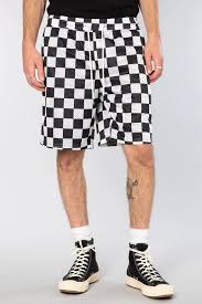 Black And White Checkered Shorts Men S Black White Checker Mesh Lounge Short Lounge Shorts Black And White Checkered