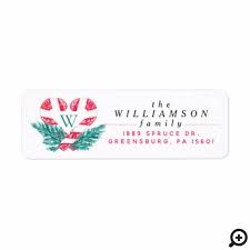 Christmas candy labels are celebration essentials that you must opt for if you desire superior decoration during the holidays. Candy Cane Heart Green Pine Christmas Crest Label Moodthology Papery