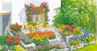 Kleine Terrasse Gross In Form Kleine Terrasse Cottage Garten Design Gartenmauern