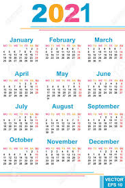 Free online calendar for 2021 year. The Calendar New Year 2021 Date For Your Design Royalty Free Cliparts Vectors And Stock Illustration Image 70784933