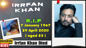 Bad news is coming about bollywood's maqbool. Irfan Khan Death Rip à¤‡à¤°à¤« à¤¨ à¤– à¤¨ Latest News Irrfan Khan Died Biography In Hindi Youtube