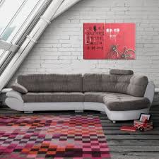 Ecksofa Vannes Kunstleder Weiss Strukturstoff Dunkelgrau Ottomane Davorstehend Rechts Sofa Ecksofas Ecksofa Kaufen