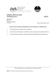 2018 Selangor Set 1 Percubaan Bio K1 Soalan Pdf